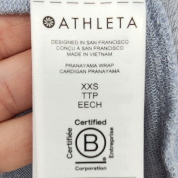 Athleta Blue Space Dyed Open Front Modal Cardigan Sweater Size XXS - Picture 8 of 8